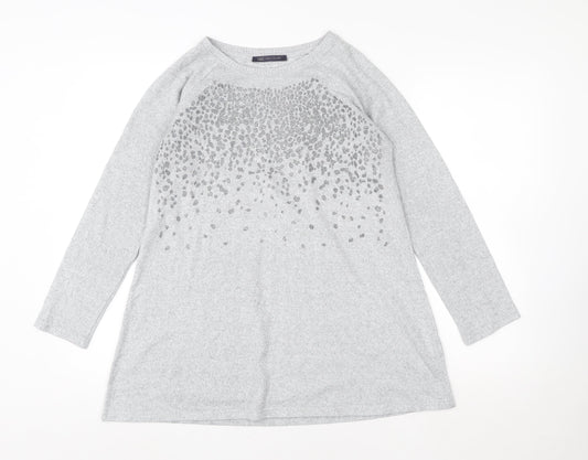 Marks and Spencer Womens Grey Sequin Embellished Pullover Sweatshirt UK 12