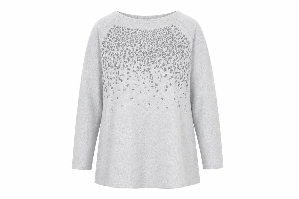 Marks and Spencer Womens Grey Sequin Embellished Pullover Sweatshirt UK 12