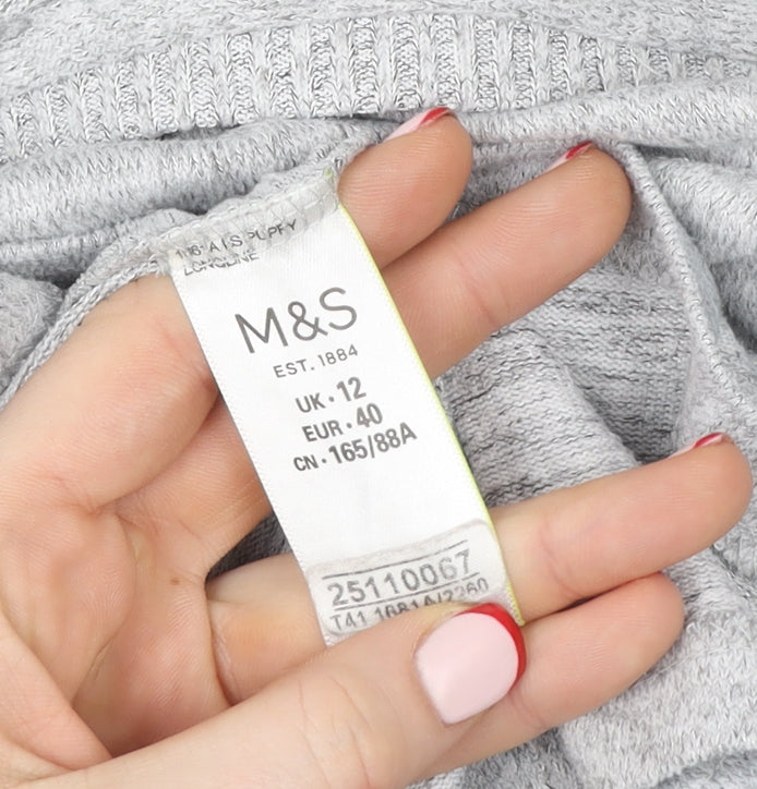 Marks and Spencer Womens Grey Sequin Embellished Pullover Sweatshirt UK 12
