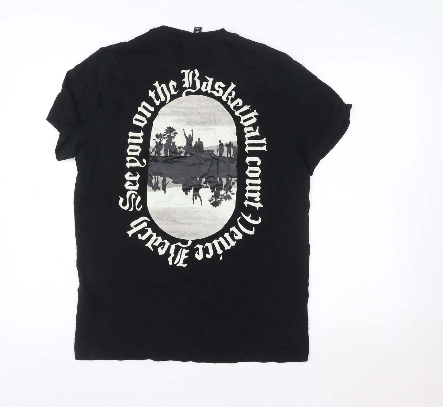 H&M Women's Black Regular Fit Graphic Basketball T-Shirt M