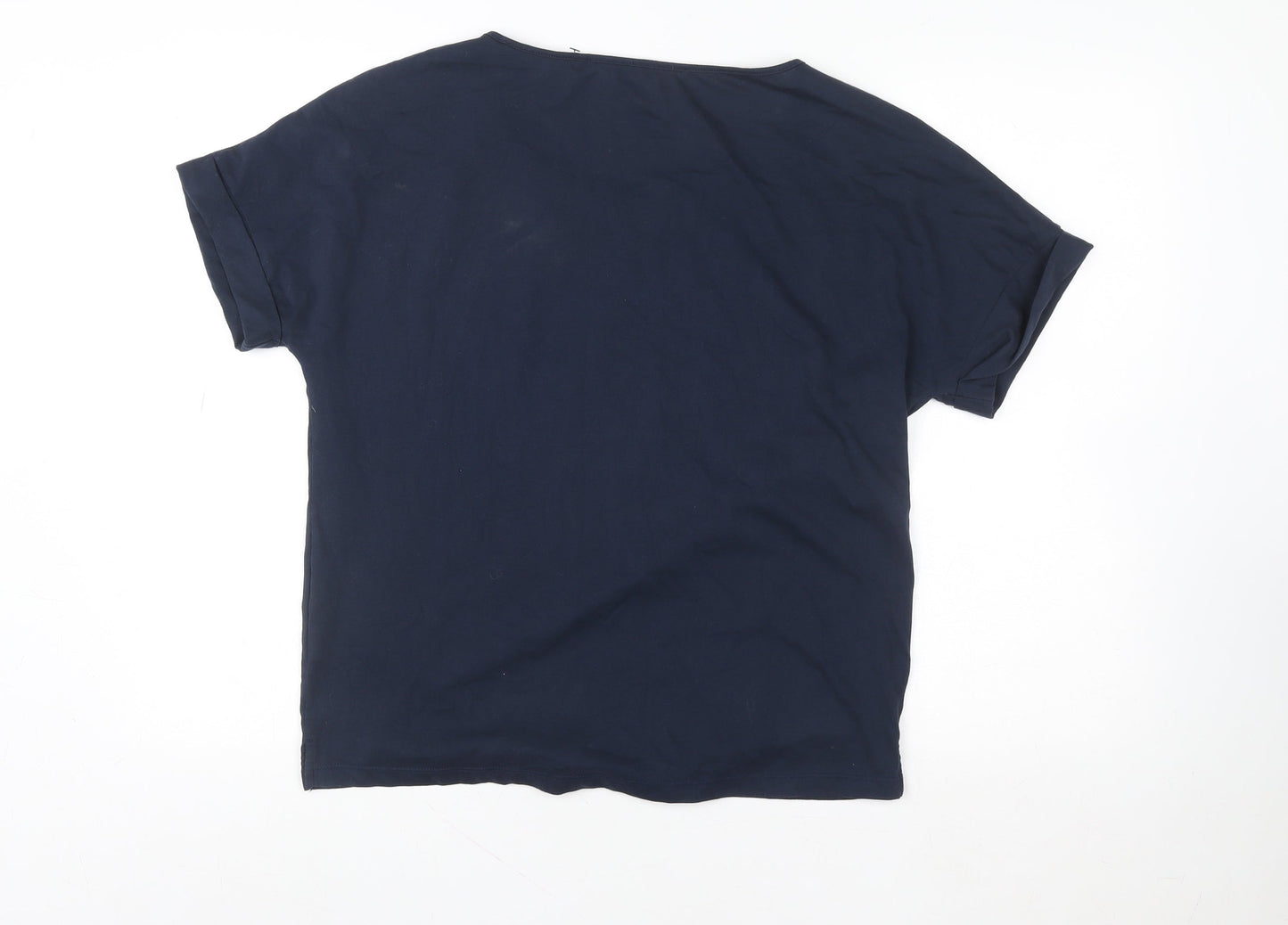 Womens UK Size S Jack Wolfskin Blue Cotton Blend T-Shirt