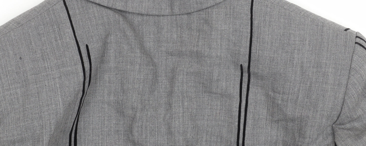 Betty Barclay Women Grey Wool Single-Breasted Blazer UK 14