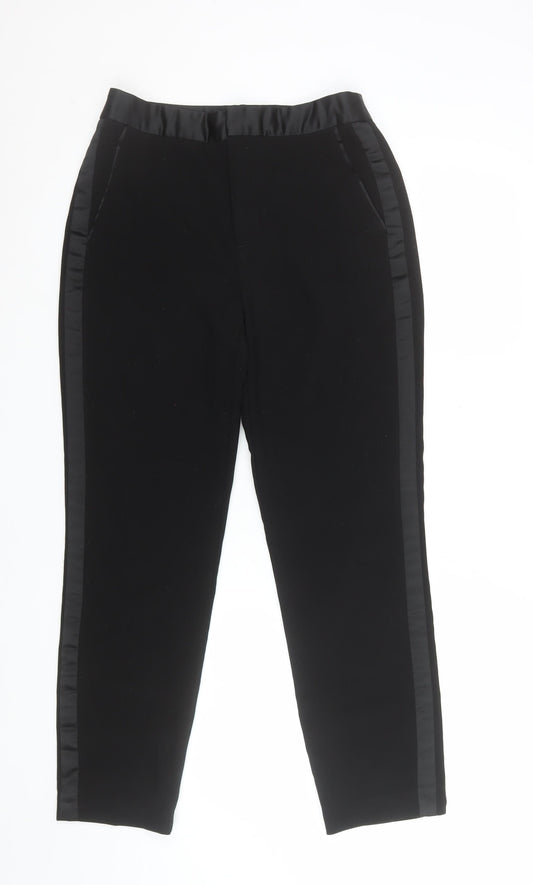 Zara Women Black Slim Fit Tailored Trousers Size 10