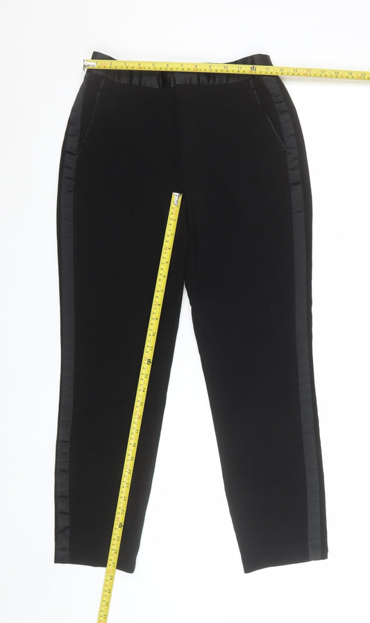 Zara Women Black Slim Fit Tailored Trousers Size 10