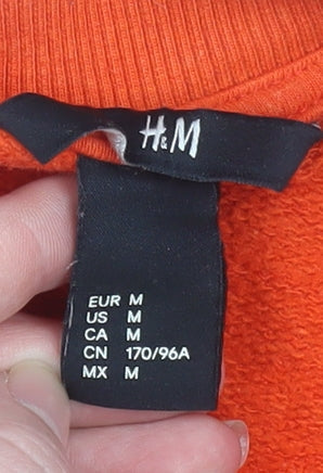 H&M Women's Orange Stockholm Berlin Cotton Blend Pullover Sweatshirt M