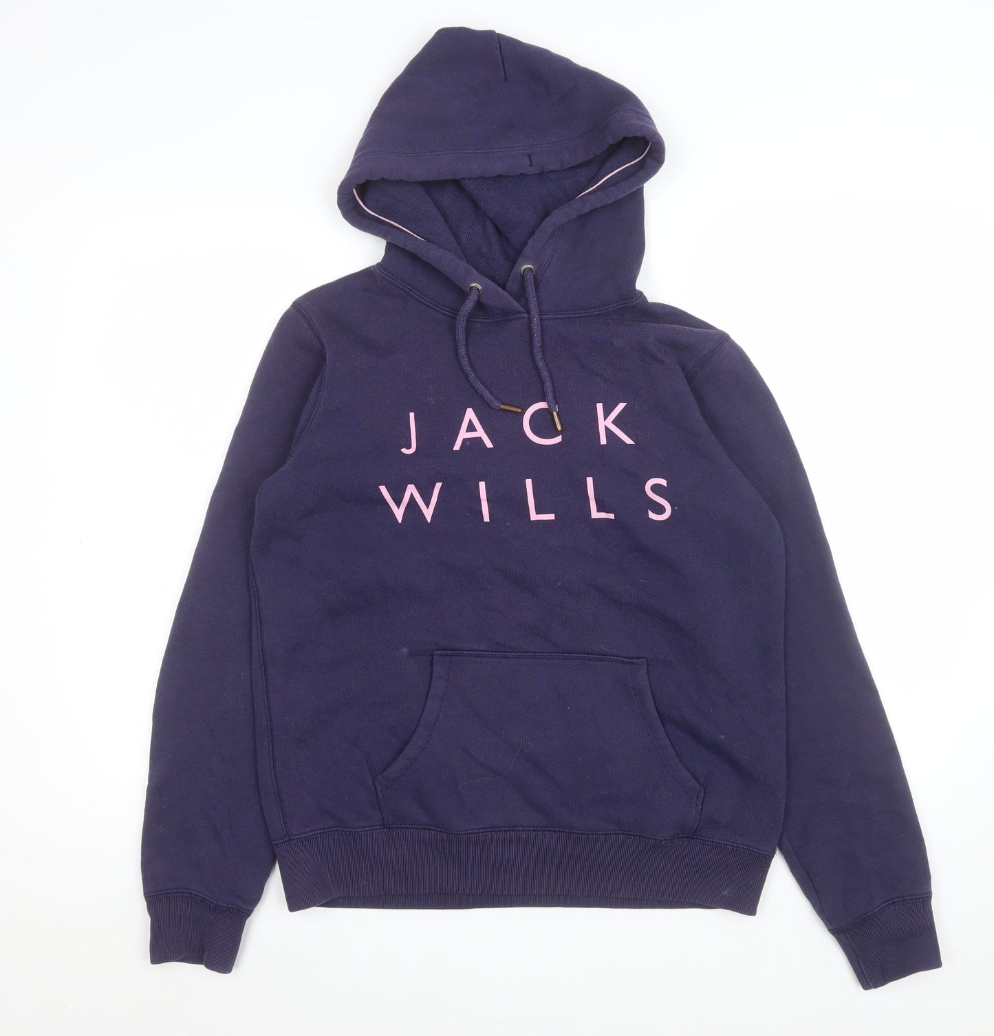 Womens UK 12 Regular Jack Wills Blue Pullover Hoodie
