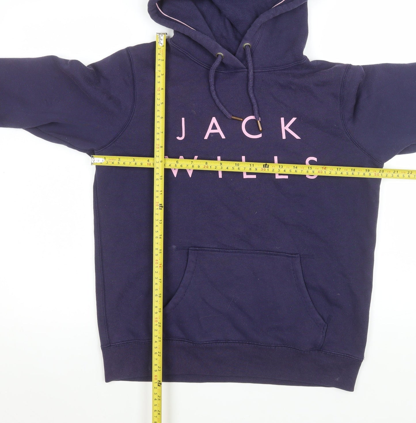 Womens UK 12 Regular Jack Wills Blue Pullover Hoodie