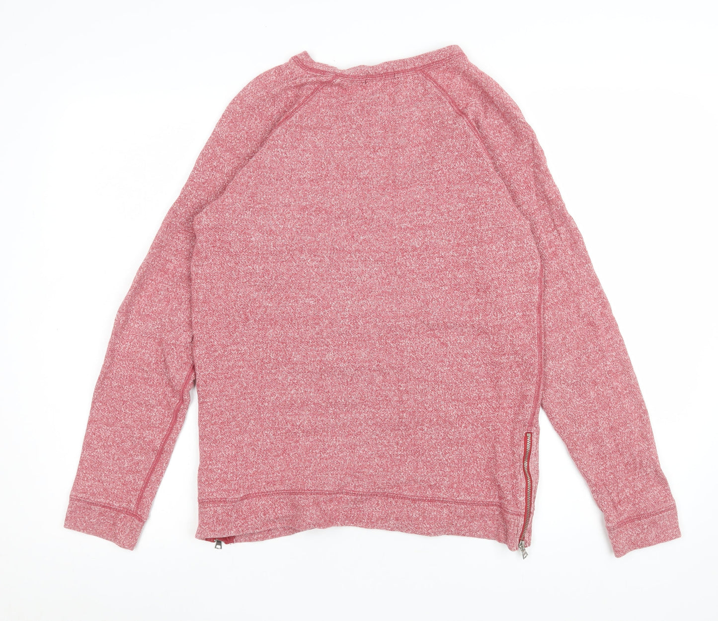 GAP Men’s Red Crew Neck Pullover Sweatshirt Size S Zip Detail Cotton Stretch