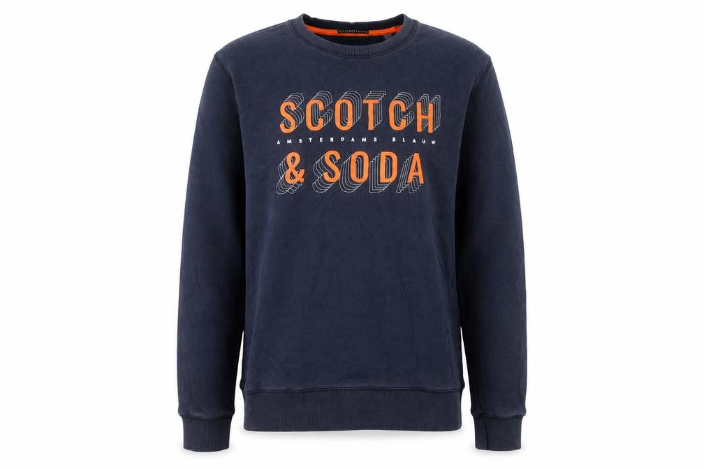 Scotch & Soda Men's Blue XL Pullover Sweatshirt Crew Neck
