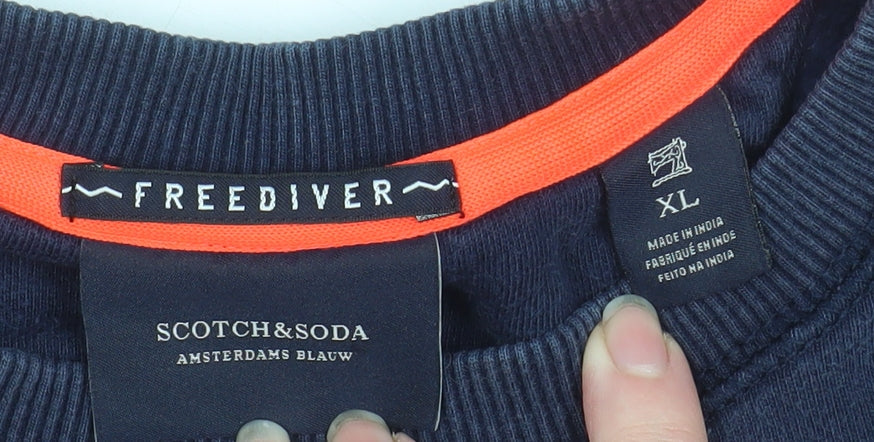Scotch & Soda Men's Blue XL Pullover Sweatshirt Crew Neck