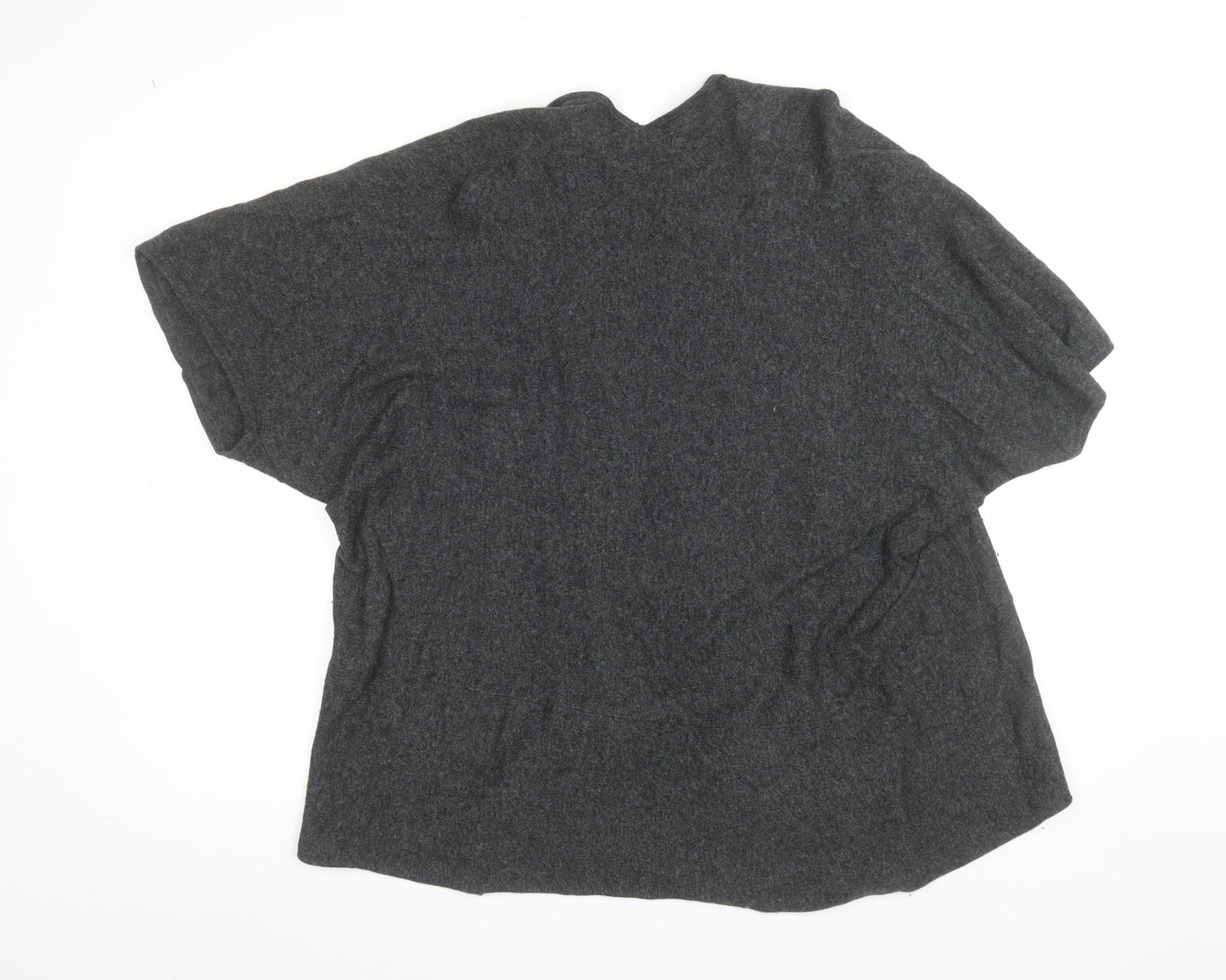 White Stuff Women Grey Size 14 Open Knit Short Sleeve Cardigan