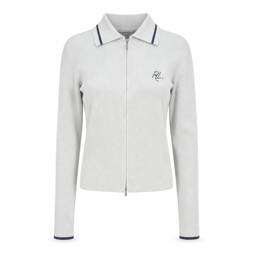 Riley Women Grey Collared Zip-Up Long Sleeve Polo Top Size S