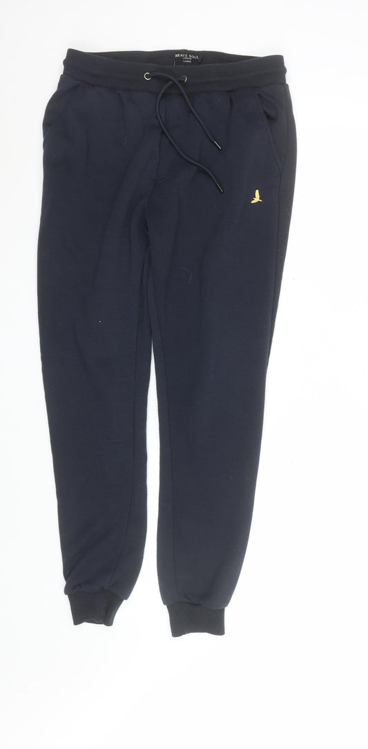 Brave Soul Men's Black Jogger Sweatpants Size L Cotton Blend