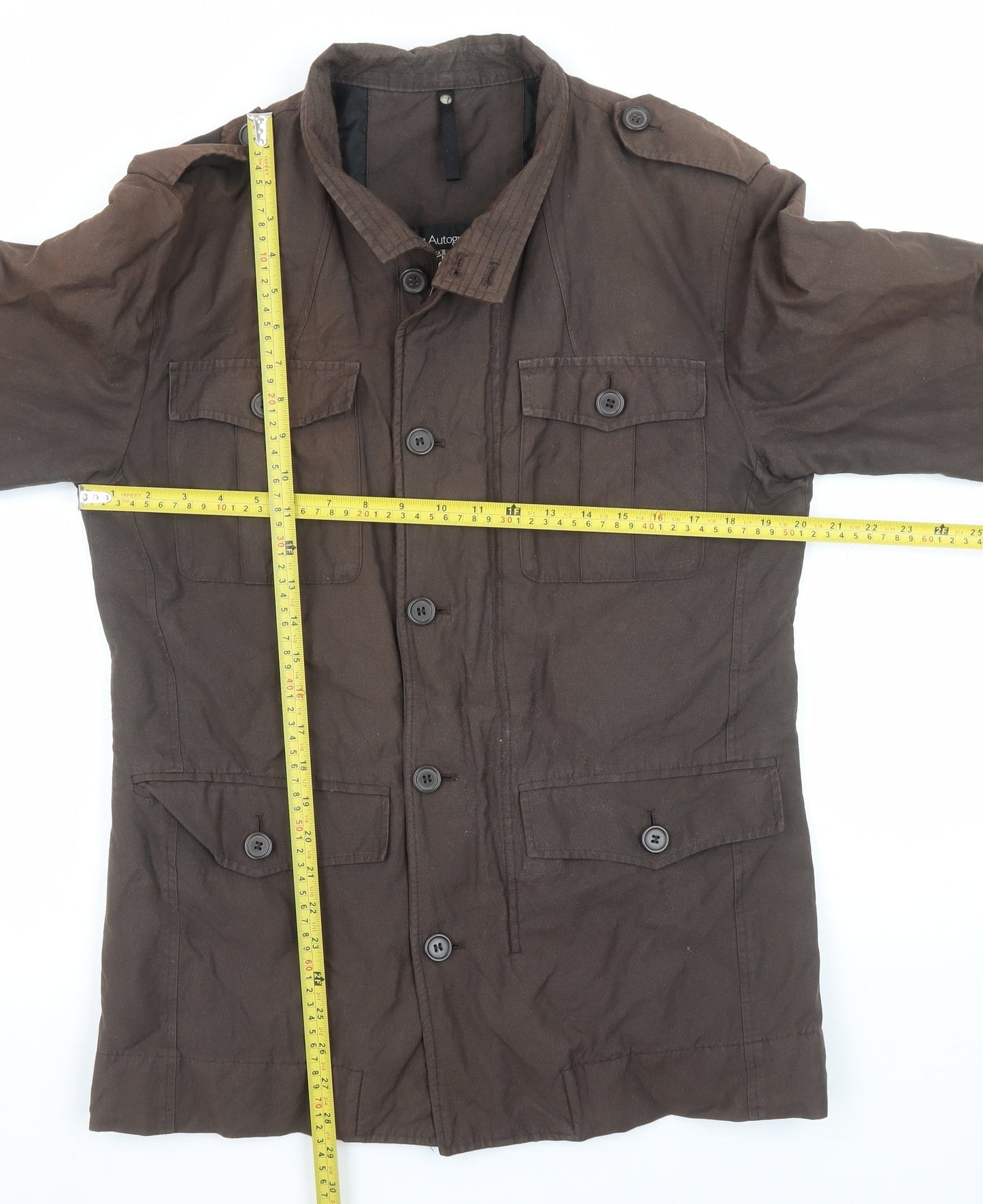 Marks and Spencer Men’s Brown Military Jacket Small 37in Cotton Blend