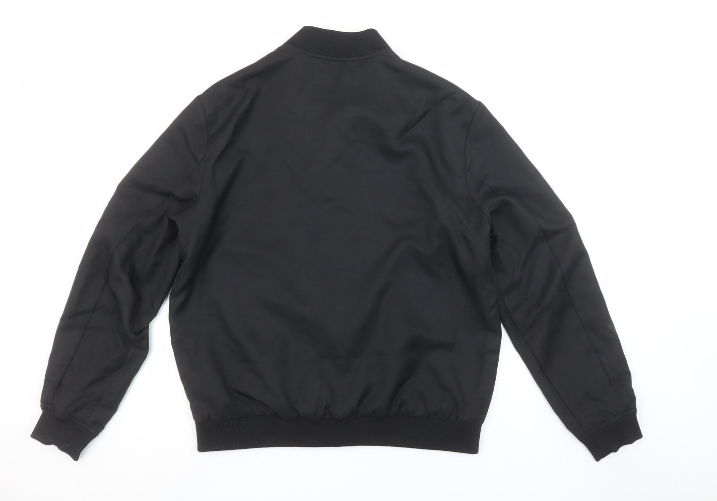 Topman Men's Black Bomber Jacket Size M 40in Polyester Lined Zip