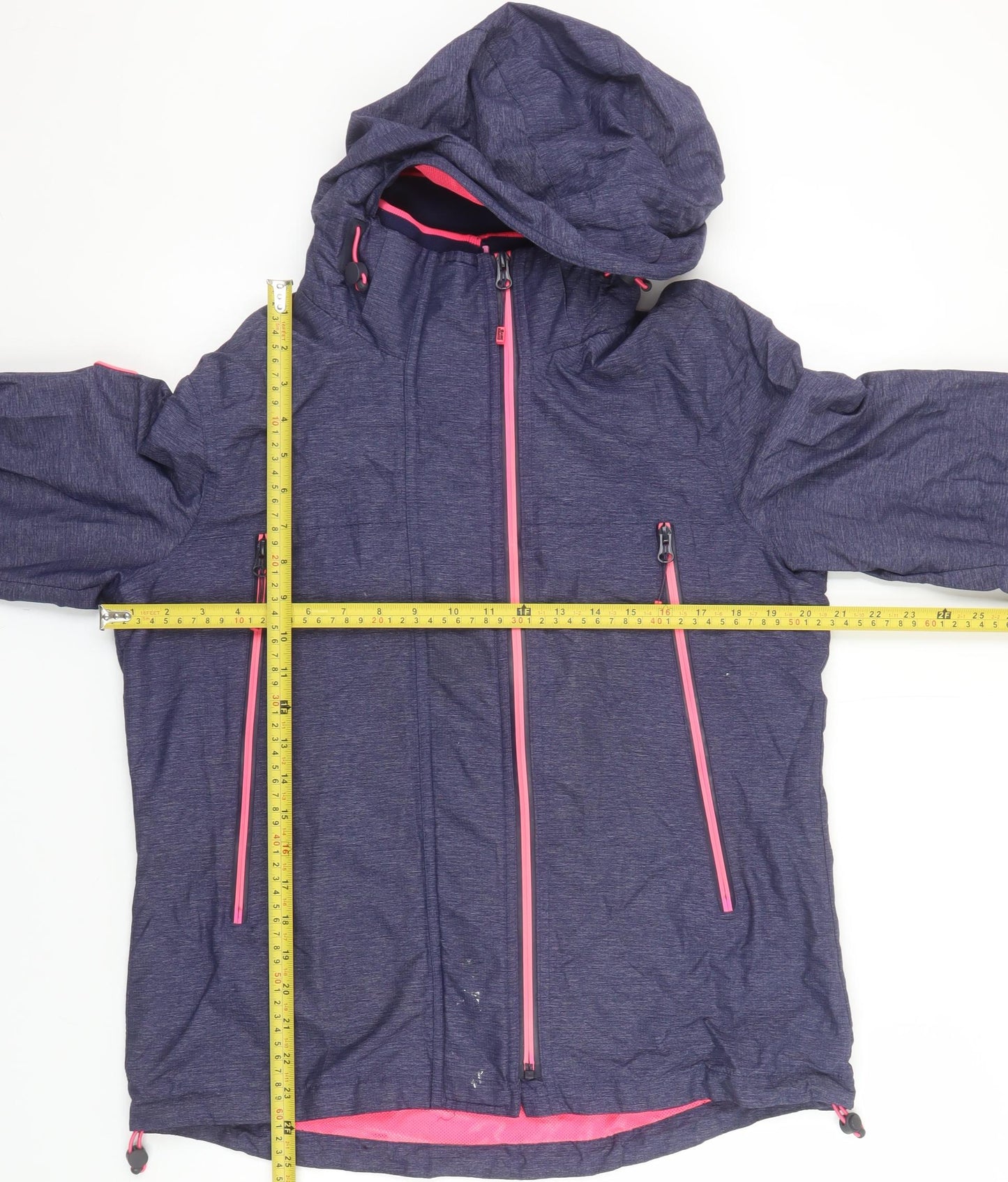 Superdry Womens Blue Windcheater Hooded Jacket Size 14