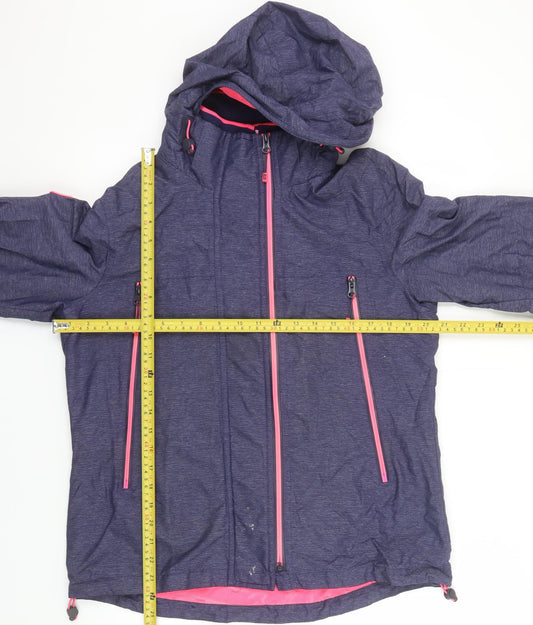 Superdry Womens Blue Windcheater Hooded Jacket Size 14