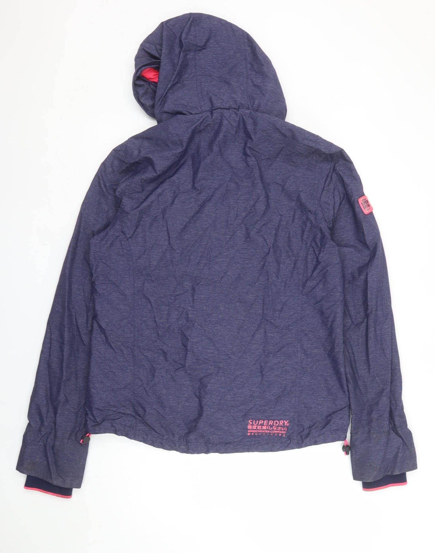 Superdry Womens Blue Windcheater Hooded Jacket Size 14