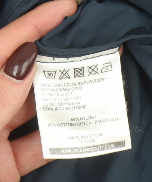 Lyle & Scott Men's Blue Hooded Windbreaker Jacket Size L