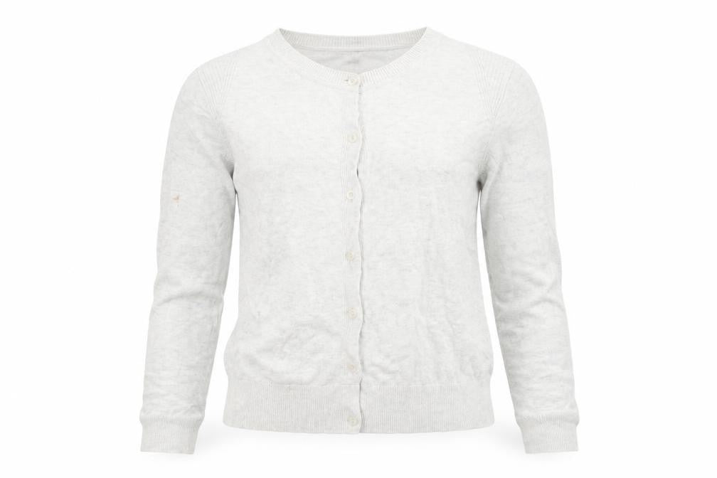 Banana Republic Women's Grey Cardigan S Crew Neck Cotton Blend