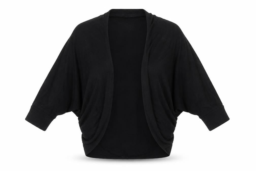 Calico Women’s Black Knit Shrug Cardigan M Dolman Sleeve