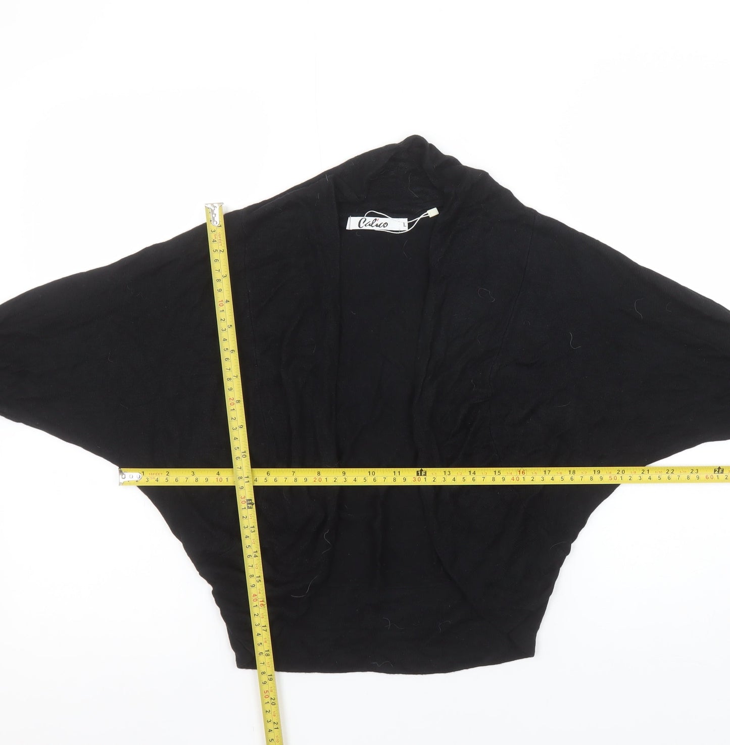 Calico Women’s Black Knit Shrug Cardigan M Dolman Sleeve
