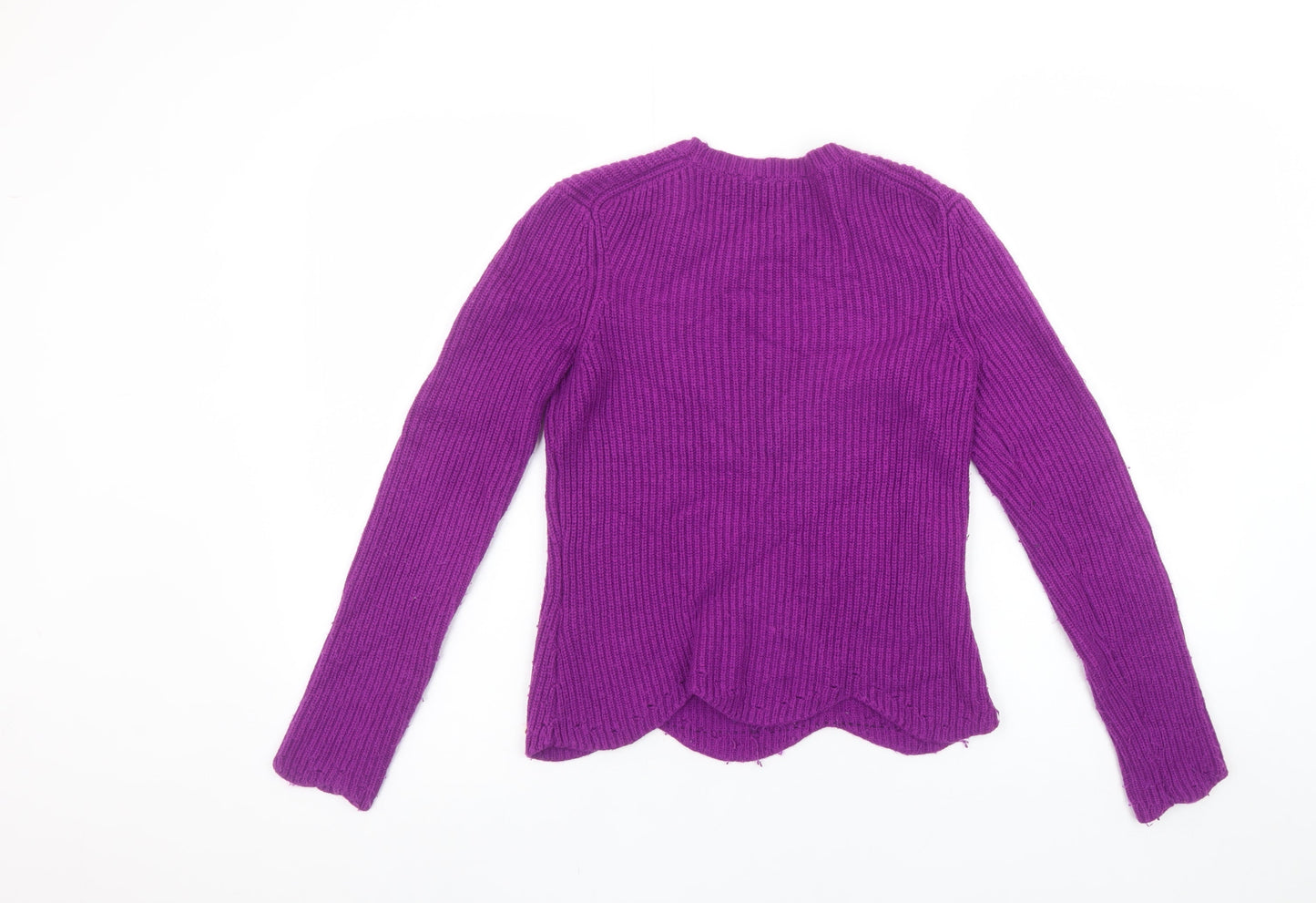 Ted Baker Women's Purple Wool Blend Ribbed Jumper Size S