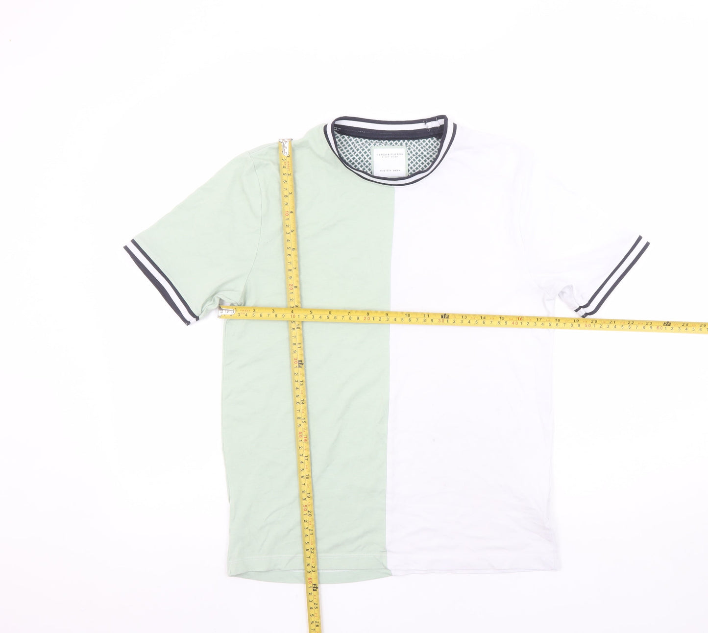 Denim & Flower Boys Green & White Colourblock Short Sleeve T-Shirt 13/14 Years