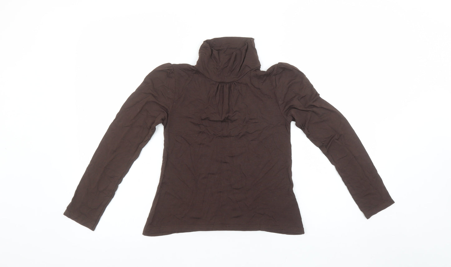 Tammy Girls Brown Roll Neck Long Sleeve Viscose Top Size 11 Years