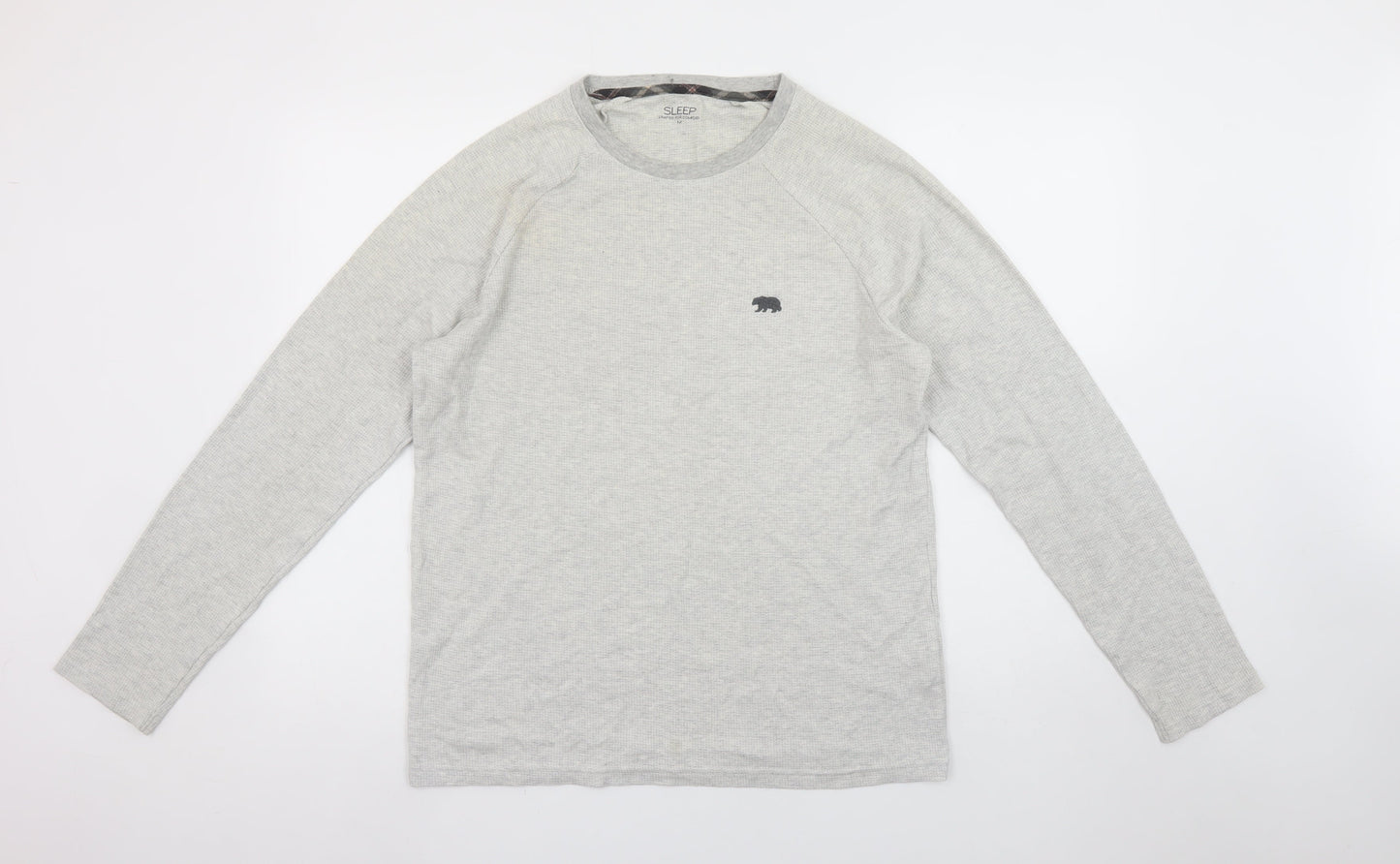 Matalan Men Grey Long Sleeve Cotton Pyjama Top M