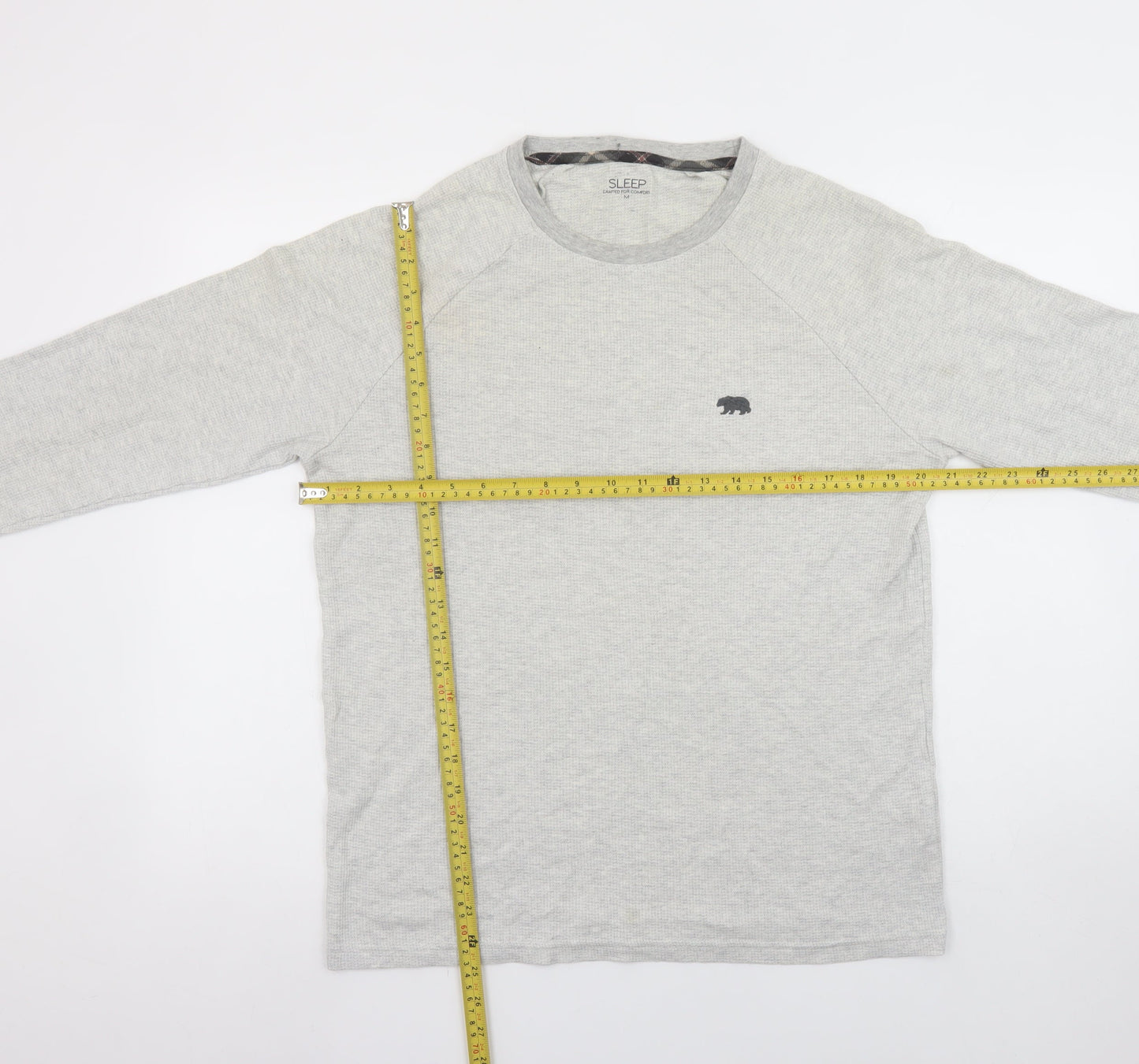 Matalan Men Grey Long Sleeve Cotton Pyjama Top M