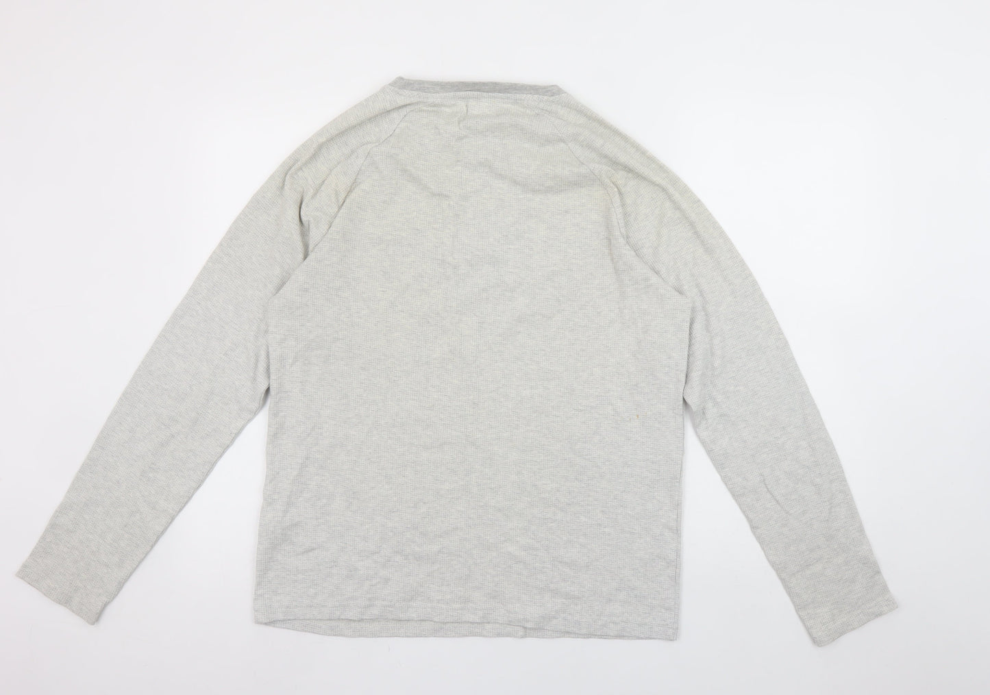 Matalan Men Grey Long Sleeve Cotton Pyjama Top M