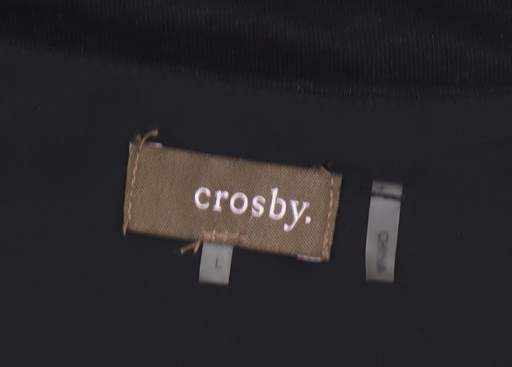 Crosby Womens Black Linen Blend V-Neck Sleeveless Tank Top Size L