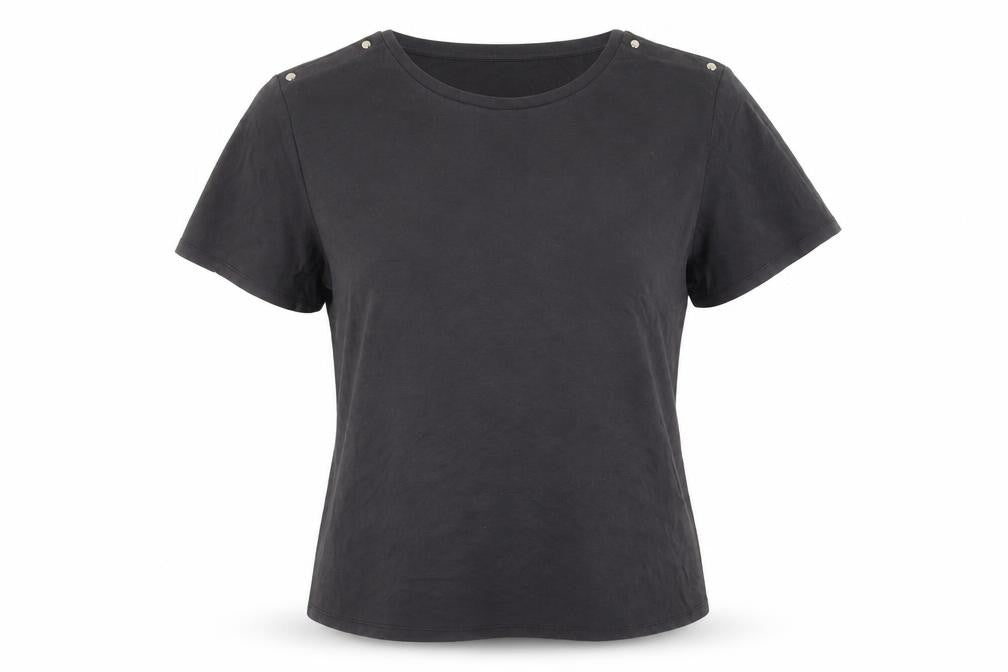 Oasis Womens Black Short Sleeve Basic T-Shirt Size L Modal Blend
