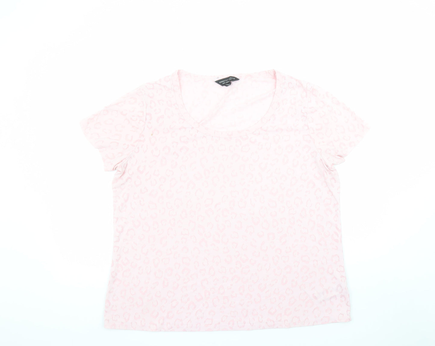Dorothy Perkins Women’s Pink Leopard Print Short Sleeve T-Shirt Size 18