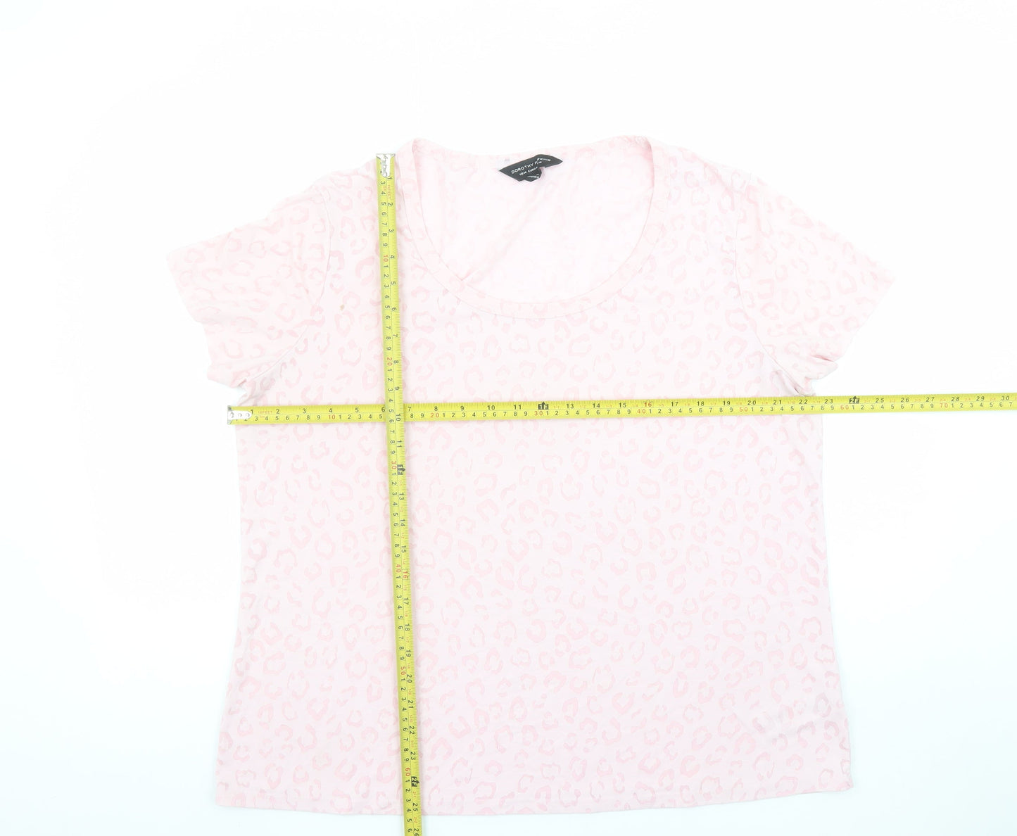 Dorothy Perkins Women’s Pink Leopard Print Short Sleeve T-Shirt Size 18
