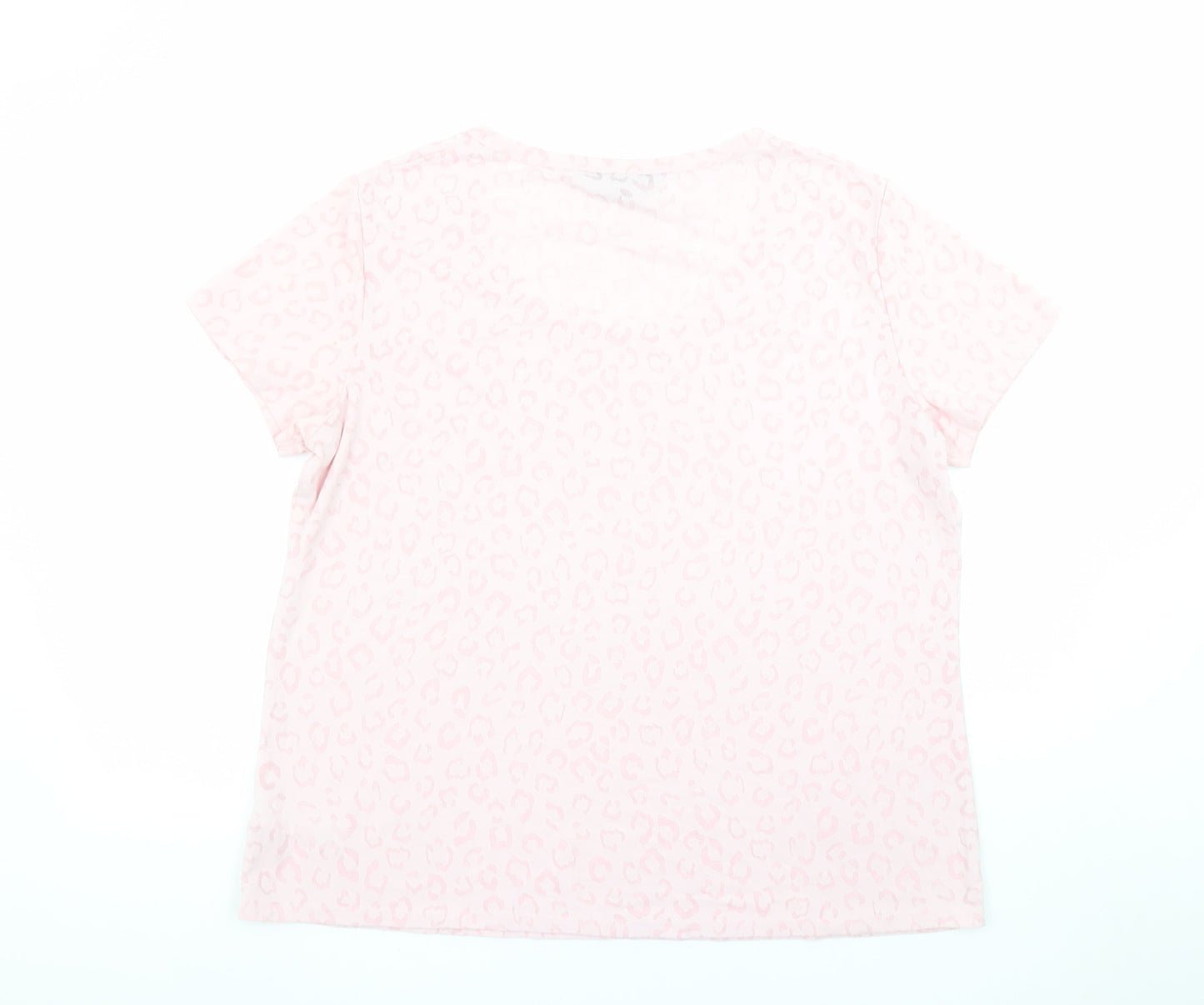 Dorothy Perkins Women’s Pink Leopard Print Short Sleeve T-Shirt Size 18