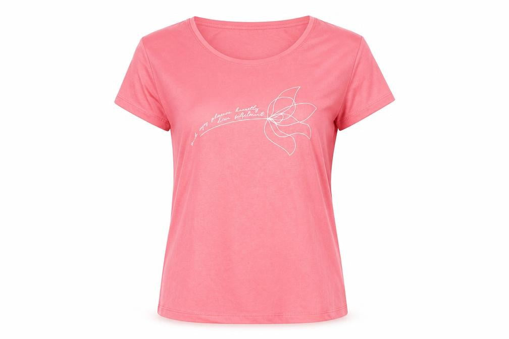 Beloved Women Pink Cotton Crew Neck Short Sleeve T-Shirt L