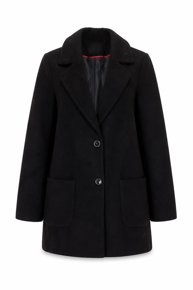 ASOS Women’s Black Mid Length Overcoat Size 14 Regular Fit