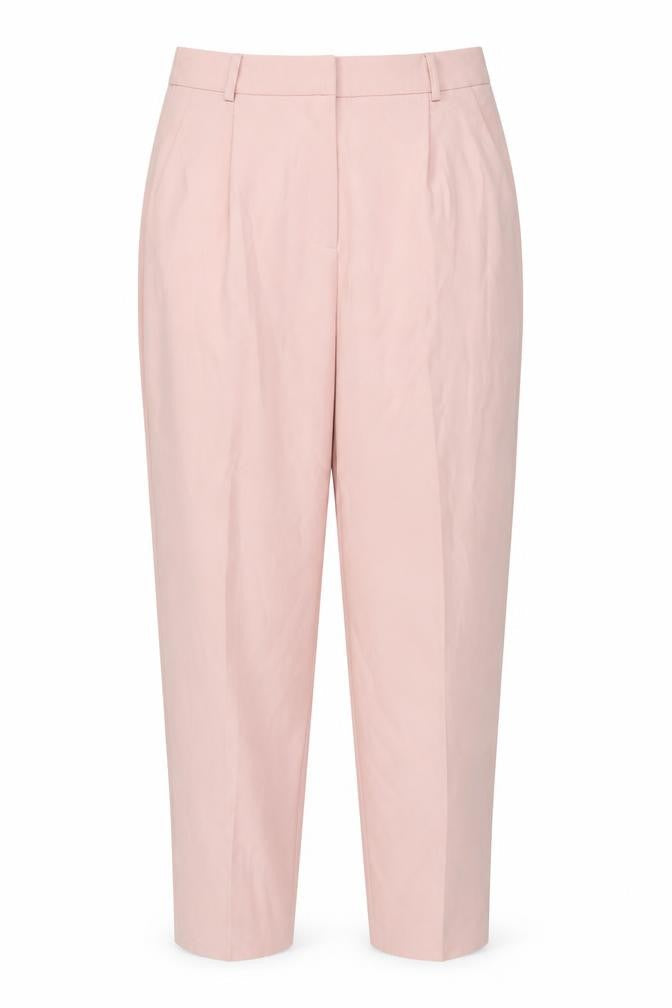 Warehouse Women's Pink Pleated High Rise Tapered Trousers Size 12