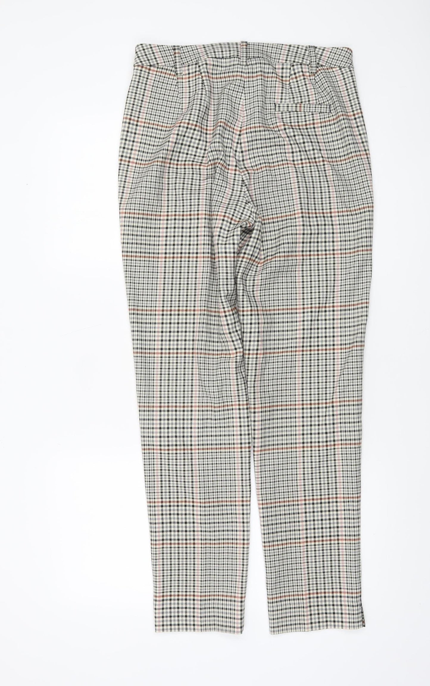 Marks and Spencer Womens Multicoloured Check Trousers Size 10 Regular