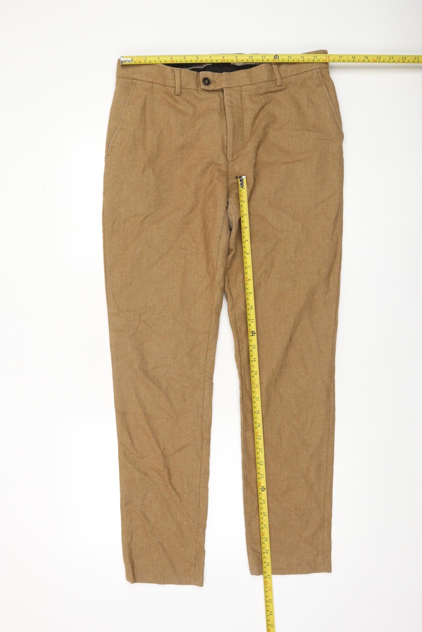 River Island Men's Beige Slim Fit Chino Trousers 34L