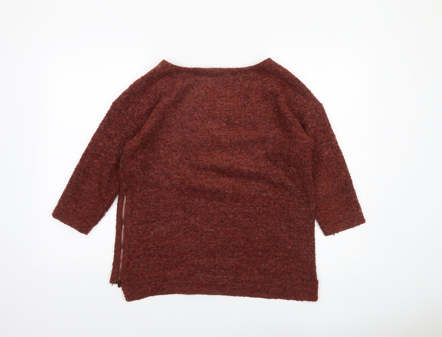 Next Women Brown Knit Tunic Top Size 12 3/4 Sleeve Boat Neck