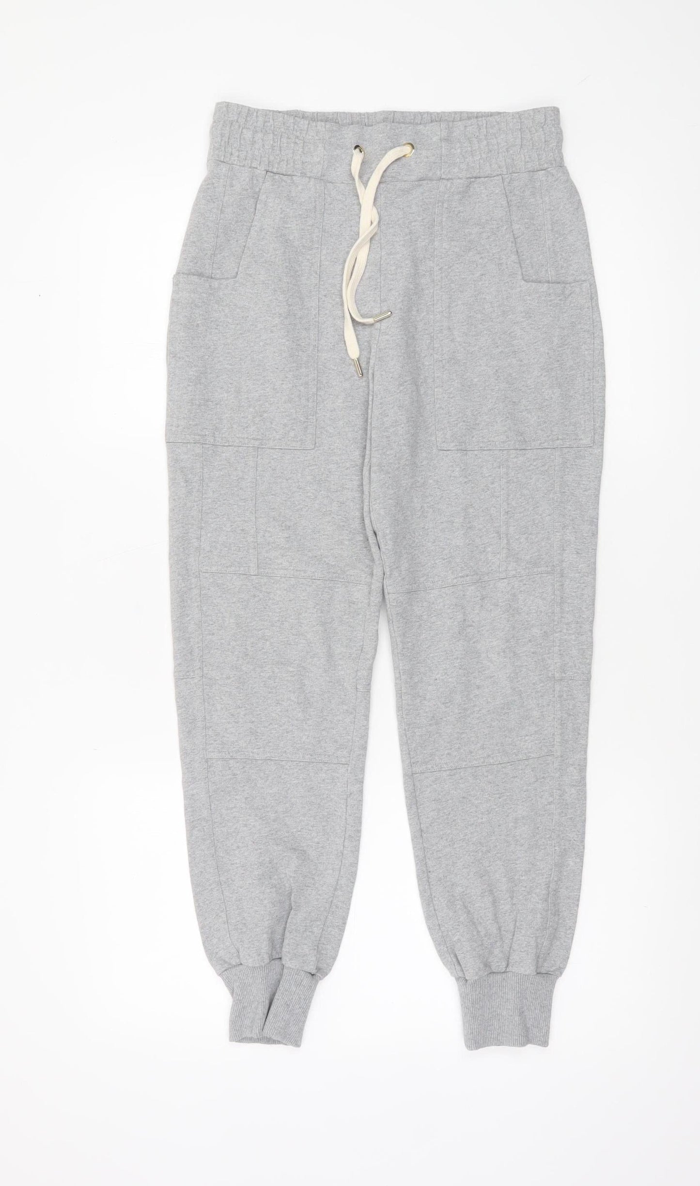 ME+EM Women's Grey Cotton Blend Jogger Trousers Size 6