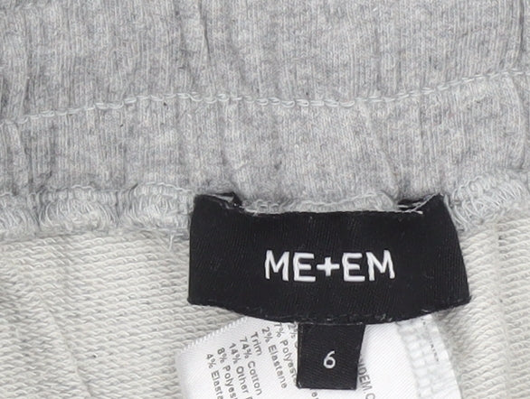 ME+EM Women's Grey Cotton Blend Jogger Trousers Size 6