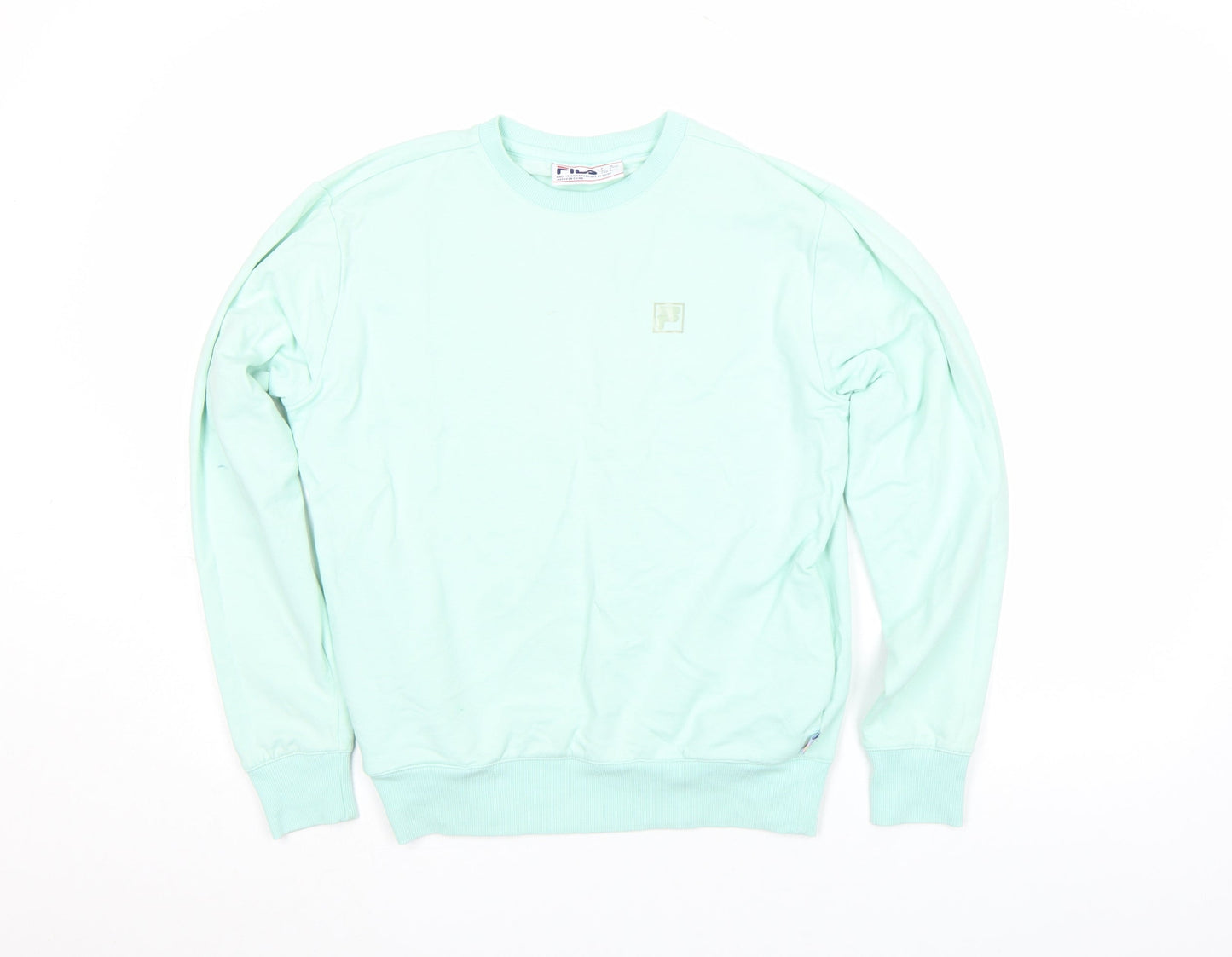 Mens UK S Regular FILA Green Pullover Sweatshirt