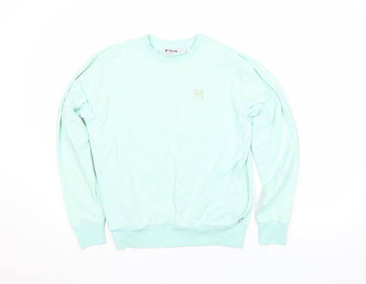 Mens UK S Regular FILA Green Pullover Sweatshirt