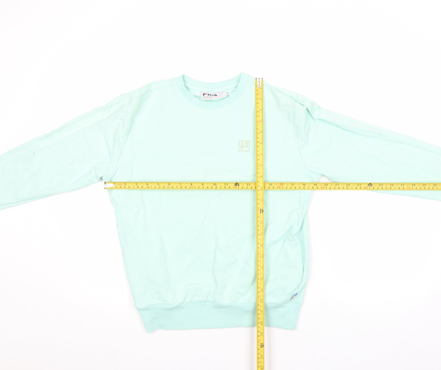 Mens UK S Regular FILA Green Pullover Sweatshirt