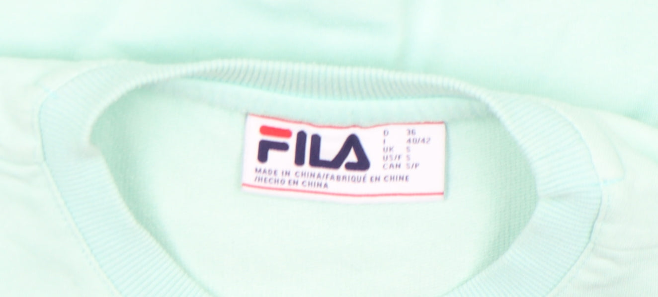 Mens UK S Regular FILA Green Pullover Sweatshirt