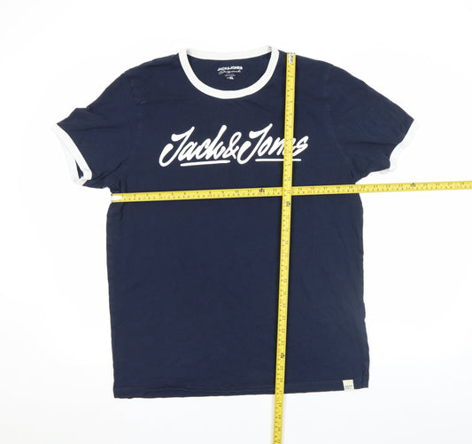 Mens UK Size XL JACK & JONES Blue  Cotton T-Shirt